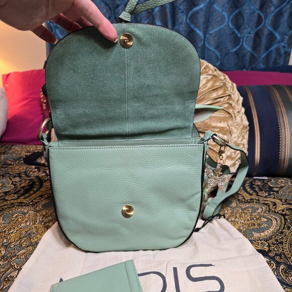 Lodis Jade Leather Elia Crossbody Bag and Matching Wallet - New - Picture 6 of 11